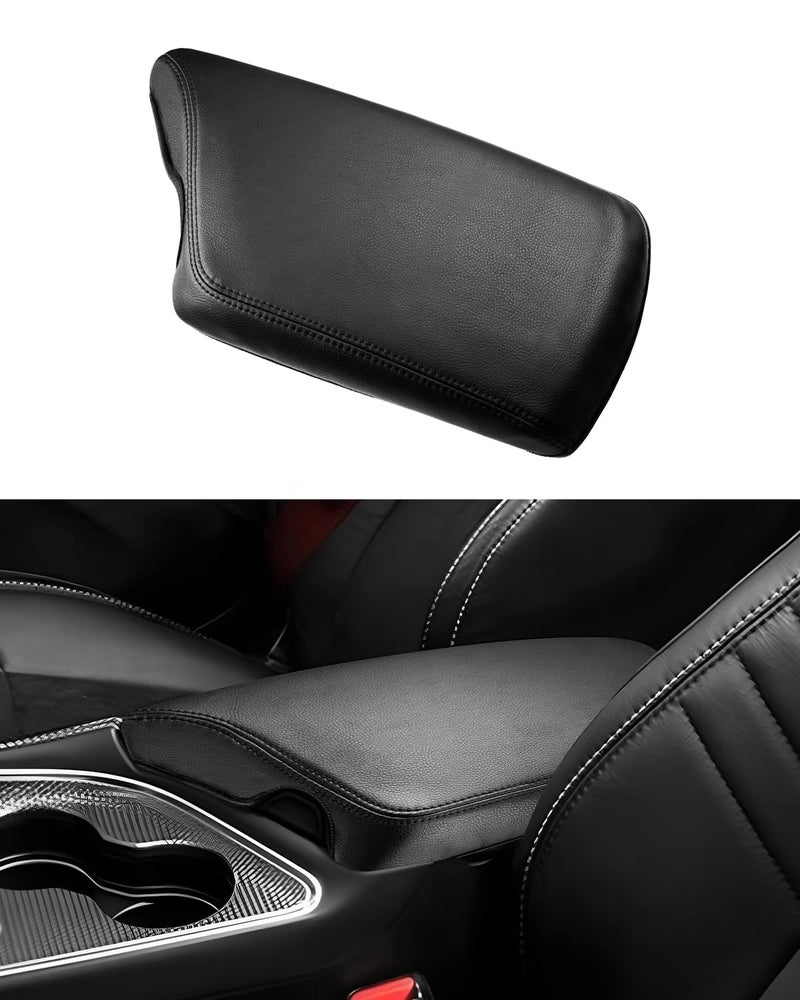 FIILINES Center Console Cover for Dodge Challenger 2015-2023 Center Console Armrest Cover Challenger Interior Accessories Armrest Cover Center Console Pad Anti-Scratch Black - Image 1