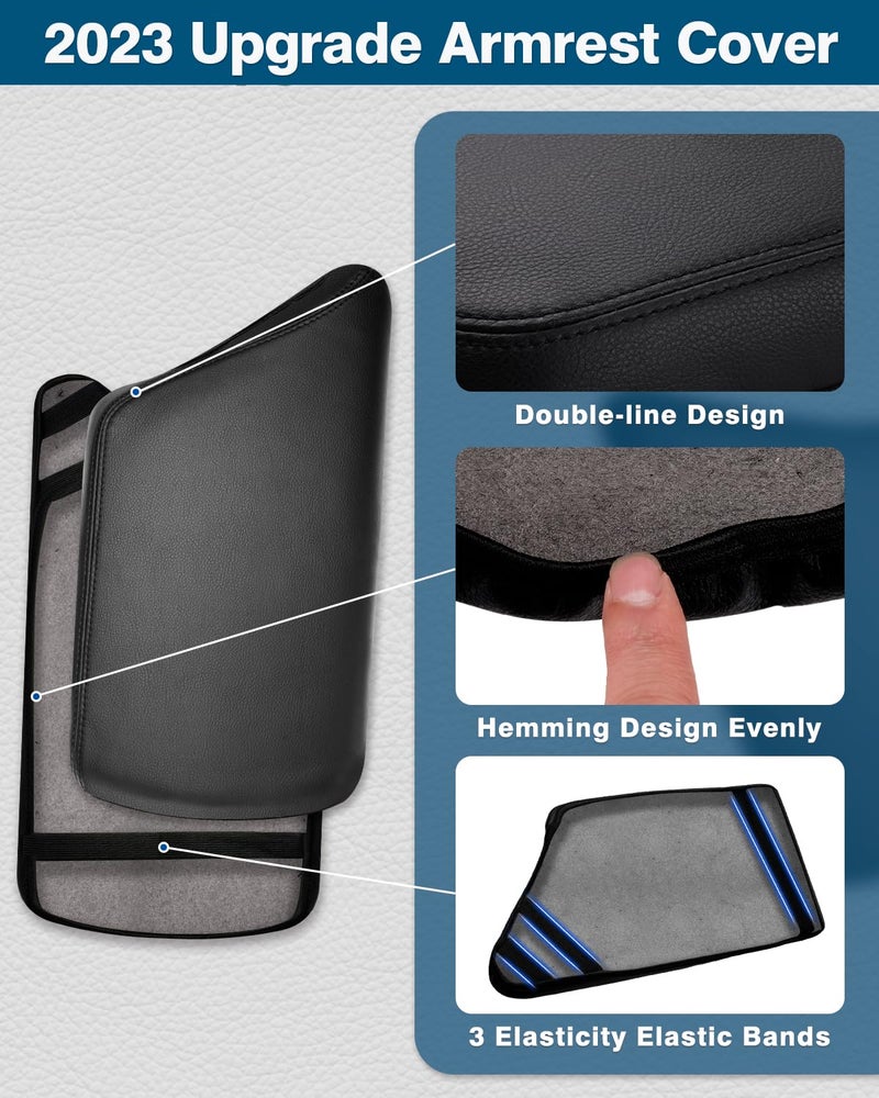 FIILINES Center Console Cover for Dodge Challenger 2015-2023 Center Console Armrest Cover Challenger Interior Accessories Armrest Cover Center Console Pad Anti-Scratch Black - Image 4