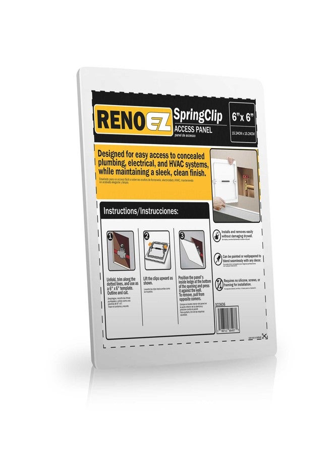 RenoEZ Access Panel For Drywall - 6x6 inch - No Tools Required - Wall Hole Cover - Access Doors For Drywall - Spring Loaded for Wiring | HVAC | Plumbing - Textured White (1) - Image 1