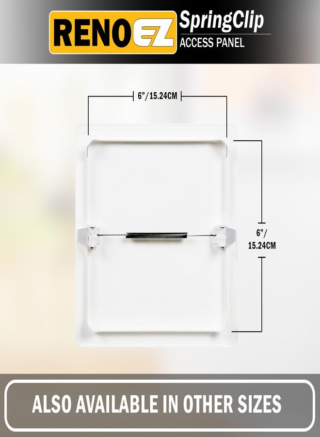 RenoEZ Access Panel For Drywall - 6x6 inch - No Tools Required - Wall Hole Cover - Access Doors For Drywall - Spring Loaded for Wiring | HVAC | Plumbing - Textured White (1) - Image 2