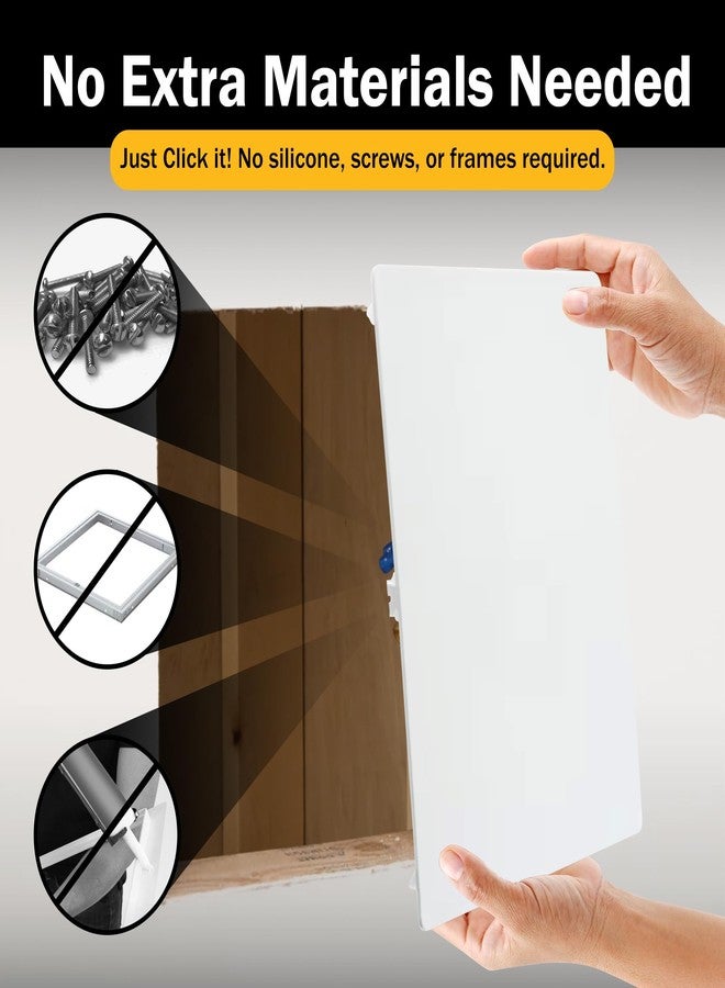 RenoEZ Access Panel For Drywall - 6x6 inch - No Tools Required - Wall Hole Cover - Access Doors For Drywall - Spring Loaded for Wiring | HVAC | Plumbing - Textured White (1) - Image 4