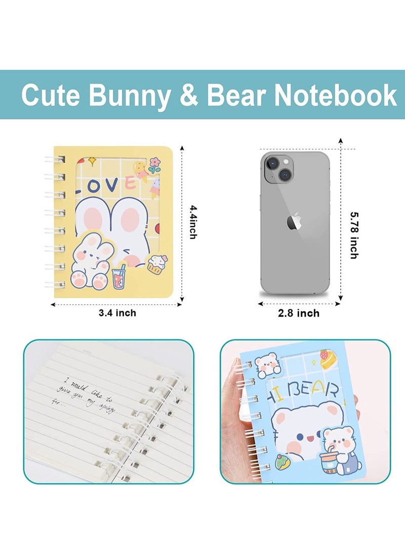 KASTWAVE Funny Bear Ears Notebook, KASTWAVE Kawaii Small Teddy Bear Rabbit Notepad Journal, Girls Diary, School Composition Book, Birthday Party Supplies - Image 5