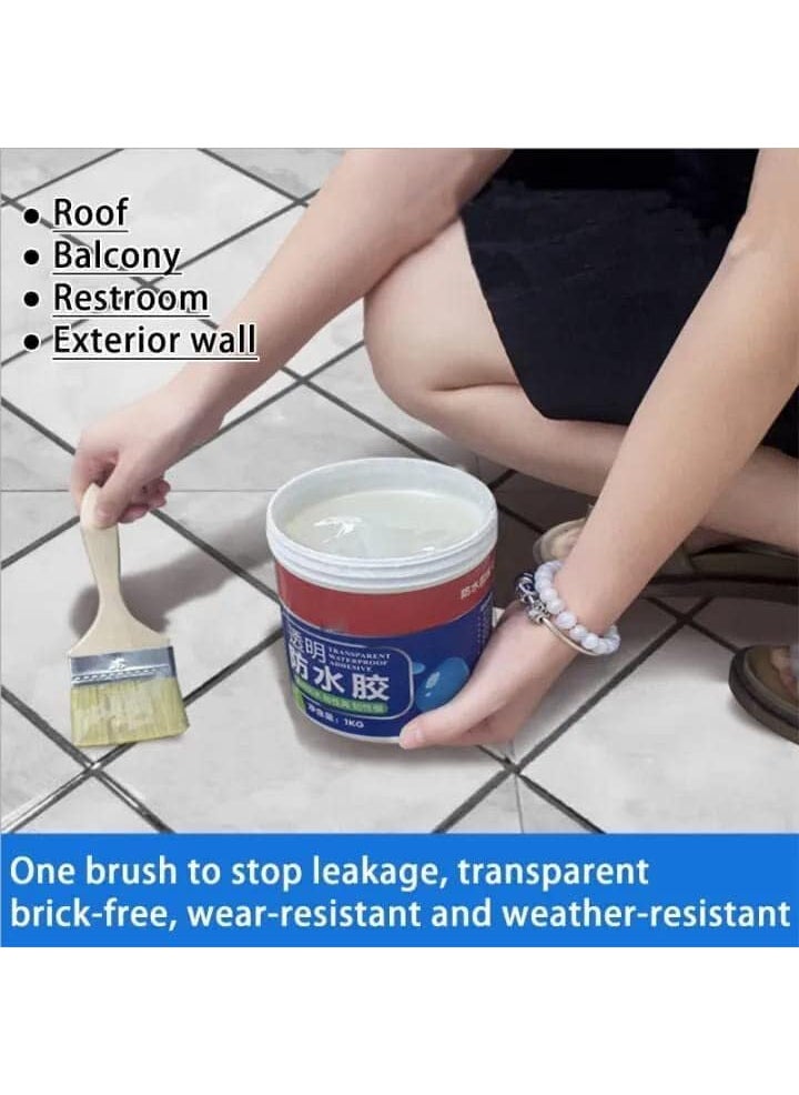 ASTOUND Waterproof Glue For Roof LeakageTransparent Waterproof Glue With Brush Adhesive  - Image 2