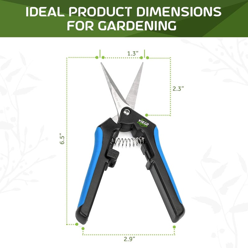 YIELDCROPPER Hydroponic 2Pack Microtip Straight blade/Curved Blade Flower Leaf Trimmer Pruning Shears by - Image 5