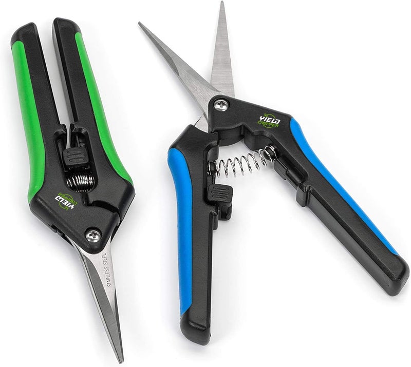 YIELDCROPPER Hydroponic 2Pack Microtip Straight blade/Curved Blade Flower Leaf Trimmer Pruning Shears by - Image 3