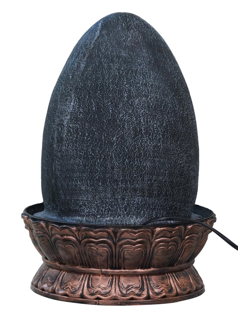 CHRONIKLE Golden and Grey Polyresin Tabletop Lord Shiva Showing Mudra 3 Step Indoor Water Fountain For Home Decor with Multicolor LED Light & Speed ​​Control Pump (Size: 27 x 27 x 39CM | Wt: 2140Gram) - Image 4