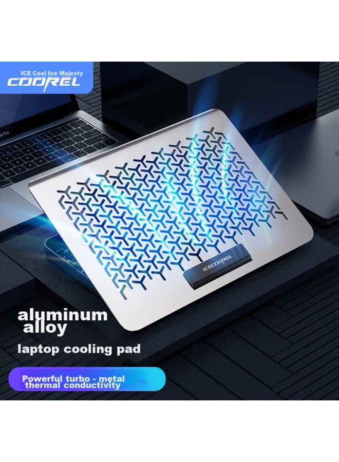 ICE COOREL Kurei Bingzun A10 Laptop Cooling Pad, Aluminum Alloy Computer Desk Stand, Desktop Riser, Adjustable Speed Exhaust Fan Cooling Plate, Suitable For Apple, Lenovo, Huawei - Image 1
