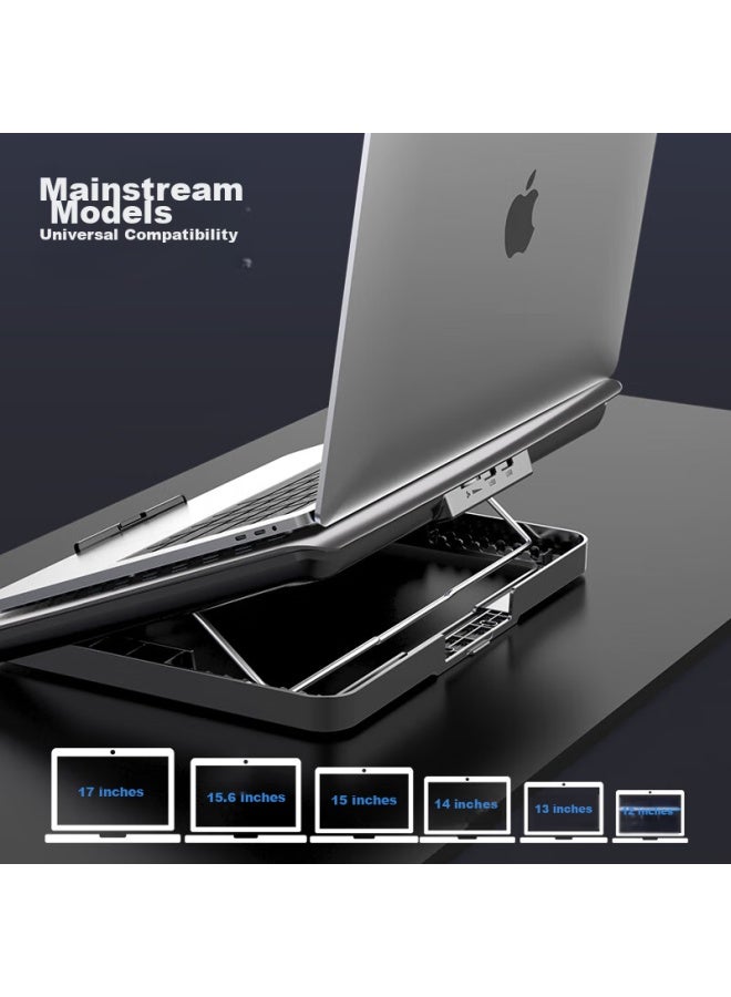 ICE COOREL Kurei Bingzun A10 Laptop Cooling Pad, Aluminum Alloy Computer Desk Stand, Desktop Riser, Adjustable Speed Exhaust Fan Cooling Plate, Suitable For Apple, Lenovo, Huawei - Image 5