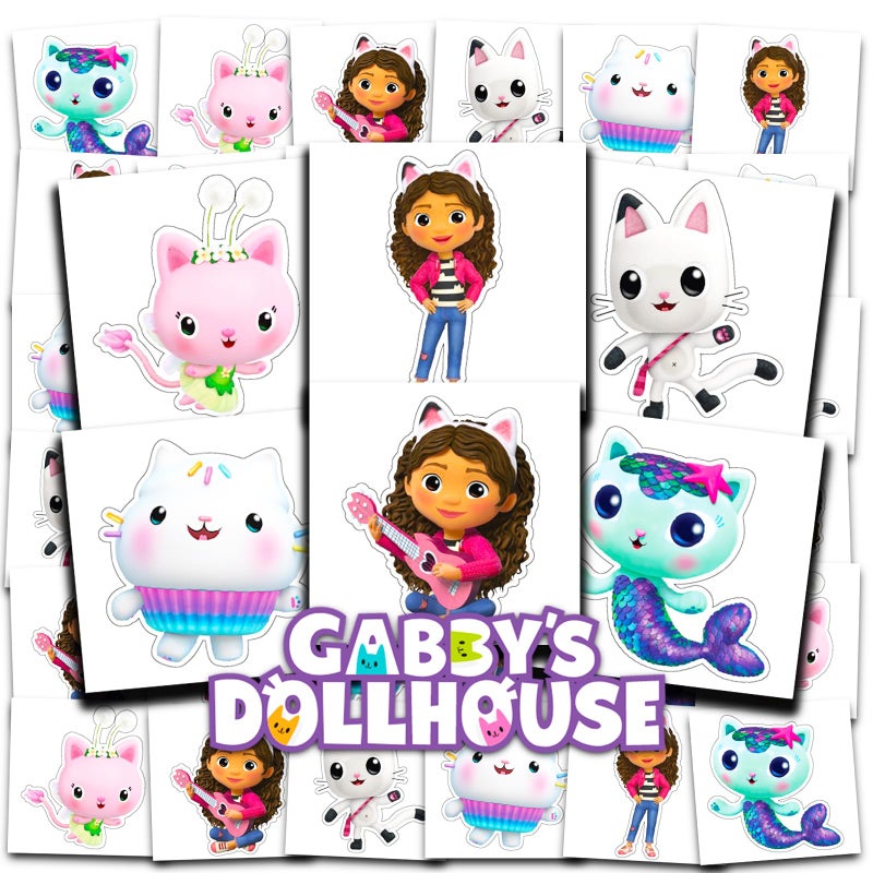 DreamWorks Gabby's Dollhouse Tattoos Party Favors Bundle ~ 72 Perforated Individual 2" x 2" Gabby's Dollhouse Temporary Tattoos for Kids Boys Girls (Gabby's Dollhouse Party Supplies) - Image 4