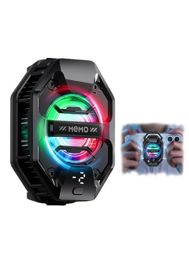 Memo Phone Cooler for Gaming, Azonee RGB LED Cooling Fan with Semiconductor Heatsink, Fast Heat Dissipation for iPhone & Android, Ideal for Gaming, Live Streaming & AI Smartphone Cooling - Image 1
