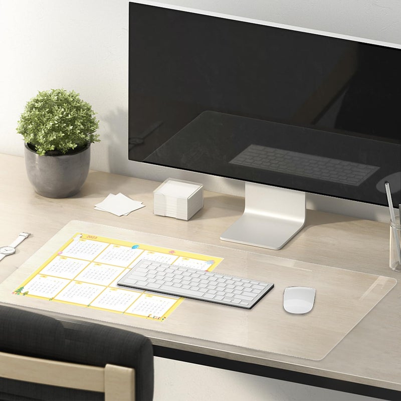 Eisdroma 16 x 36 Inch Table Cover Protector, 1.5mm Thick Plastic Vinyl Desk Mat - Image 2