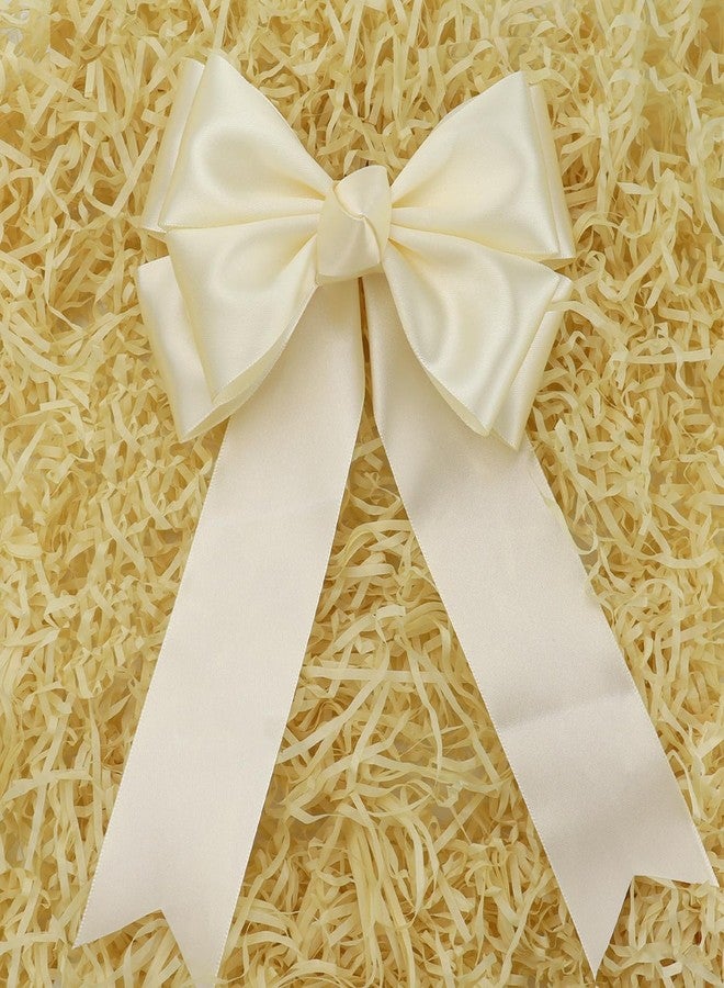 RIUNBB Solid Satin Ribbon 25 Yards Solid Polyester Fabric Ribbon for Gift Wrapping Wedding Christmas Baby Shower Birthday Party Decoration Handmade Immortal Flower Craft (Rice White, 2 Inch) - Image 4