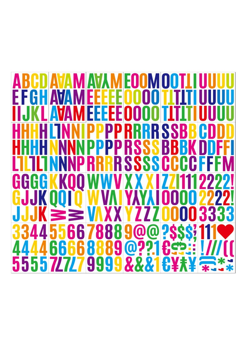 NOVOLAN Colorful Alphabet Sticker Set 24 Sheets, Letter Sticker Set Color Hardcover Waterproof Self-Adhesive Logo Mailbox Car Number Symbol Sticker, High-Resolution Printing for Clear Visibility - Image 1