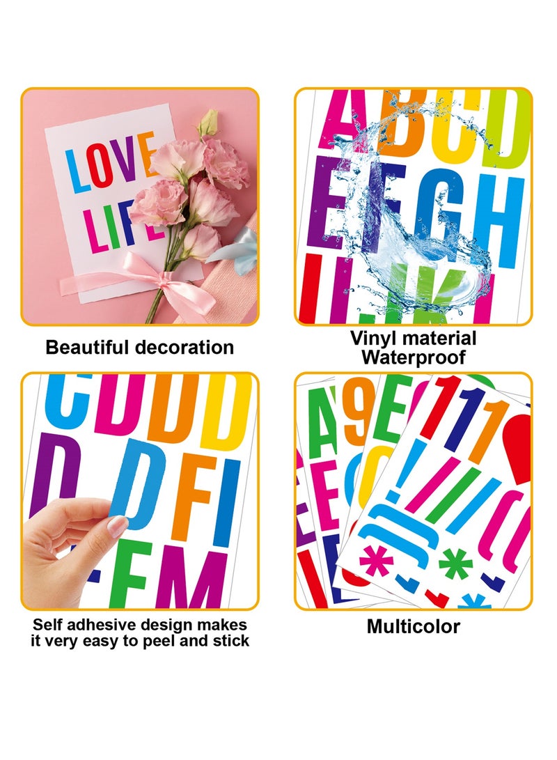 NOVOLAN Colorful Alphabet Sticker Set 24 Sheets, Letter Sticker Set Color Hardcover Waterproof Self-Adhesive Logo Mailbox Car Number Symbol Sticker, High-Resolution Printing for Clear Visibility - Image 2