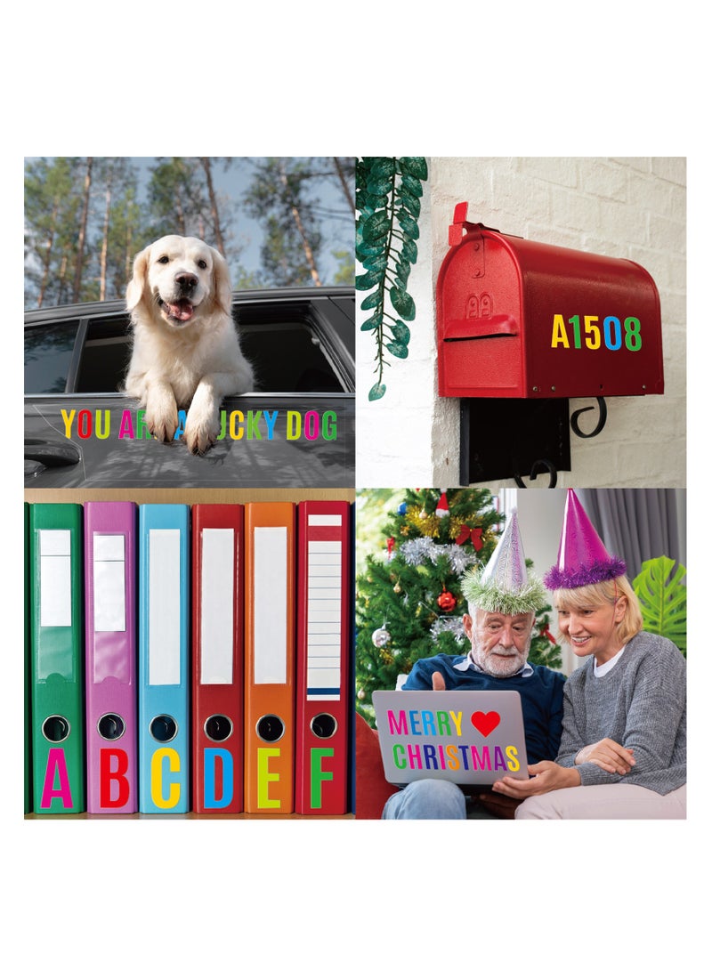 NOVOLAN Colorful Alphabet Sticker Set 24 Sheets, Letter Sticker Set Color Hardcover Waterproof Self-Adhesive Logo Mailbox Car Number Symbol Sticker, High-Resolution Printing for Clear Visibility - Image 3