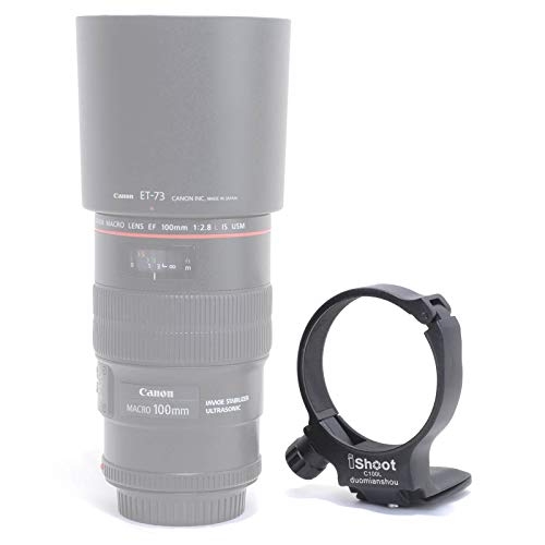 iShoot CNC Machined Diameter 68mm Tripod Mount Ring Lens Collar for Canon EF 100mm f/2.8L Macro IS USM Lens, Built-in 55mm Quick Release Plate Compatible with Tripod Ball Head of Arca-Swiss SUNWAYFOTO - Image 1