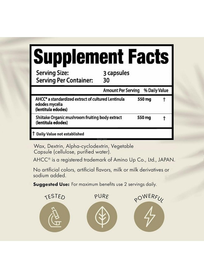HPD Rx مكمل HPD Rx Premium AHCC وفطر شيتاكي 1100 ملغ لكل حصة، معزز طبيعي للمناعة، يحافظ على نشاط خلايا القاتل الطبيعية | AHCC مثبت في أكثر من 30 دراسة | إمداد لمدة 30 يومًا، عبوة واحدة - Image 3