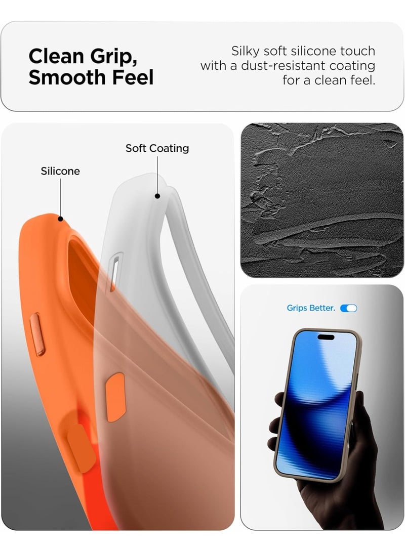 موبكوس جراب Mobcos iPhone 17 Pro Max البرتقالي الفاخر ذو الحلقة المميزة، مصنوع من السيليكون المغناطيسي، مزود بخاصية الشحن اللاسلكي | ملمس ناعم كالحرير | حماية فائقة ضد الصدمات بمعايير عسكرية | توافق مغناطيسي قوي | غطاء أنيق وفاخر - Image 3