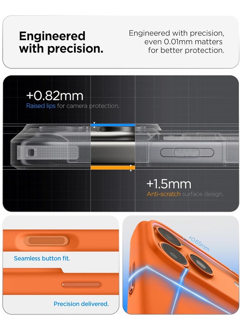 موبكوس جراب Mobcos iPhone 17 Pro Max البرتقالي الفاخر ذو الحلقة المميزة، مصنوع من السيليكون المغناطيسي، مزود بخاصية الشحن اللاسلكي | ملمس ناعم كالحرير | حماية فائقة ضد الصدمات بمعايير عسكرية | توافق مغناطيسي قوي | غطاء أنيق وفاخر - Image 5