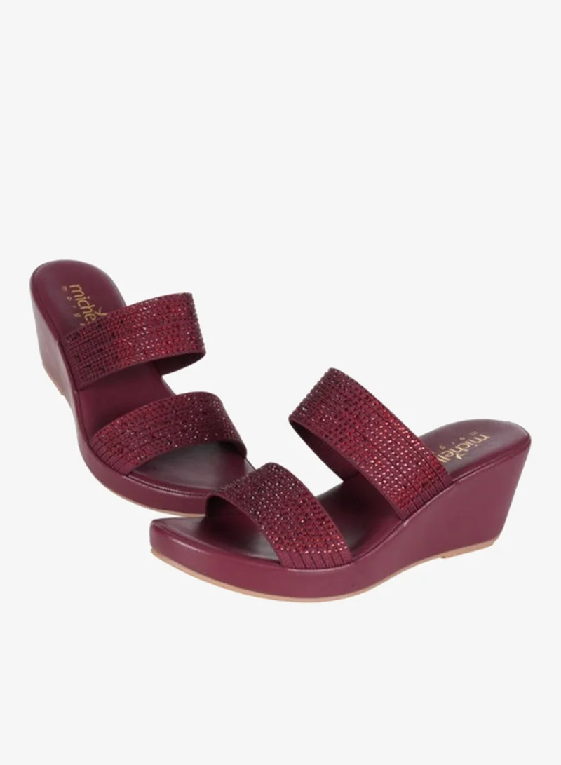 Michelle Morgan Bordo 092-3005 Michelle Morgan Ladies Wedge Sandals4RC012 Bordo for Women | Best Price UAE