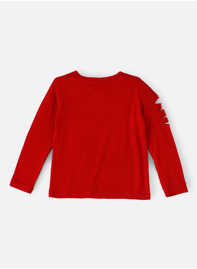 Jelliene - Knit t-shirt with print at front - Image 1