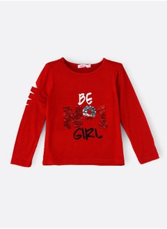 Knit t-shirt with print at front