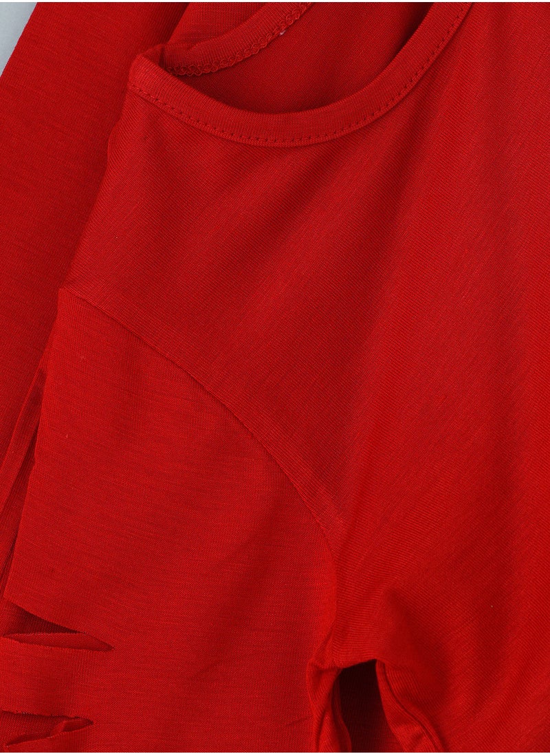 Jelliene - Knit t-shirt with print at front - Image 1