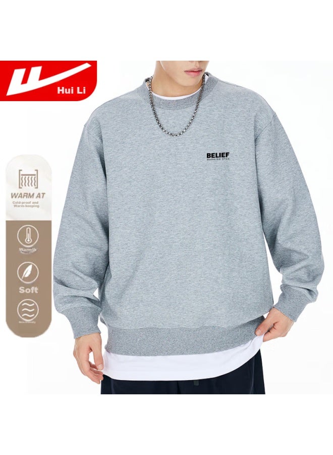 Pull Back Warrior Round Neck Sweatshirt, Men'S Long-Sleeve T-Shirt, Printed Pullover Undershirt, Casual Trendy Jacket For Men, Spring And Autumn Season - Image 1