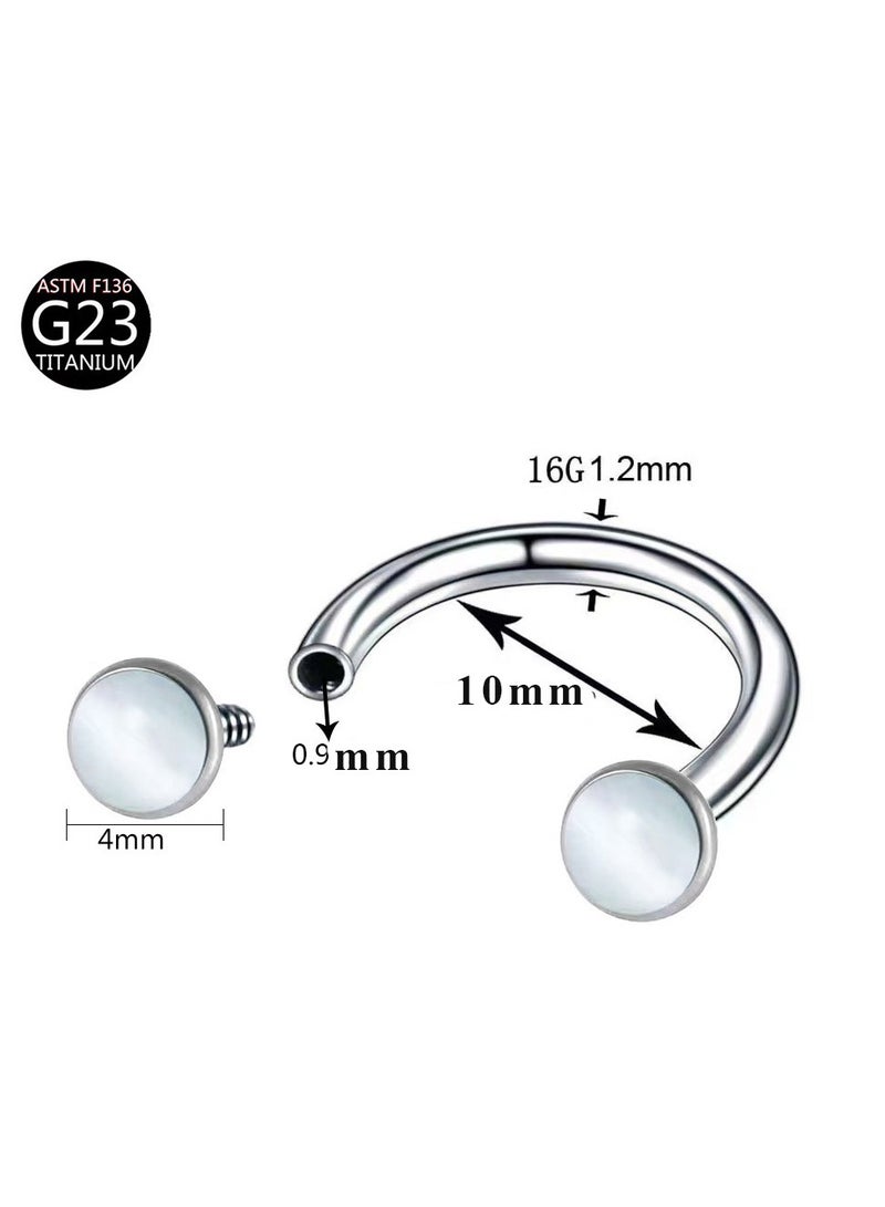 خاتم أنف وشفاه من التيتانيوم على شكل حرف U مرصع بالزركون - مقاوم للحساسية ومثالي للبشرة الحساسة