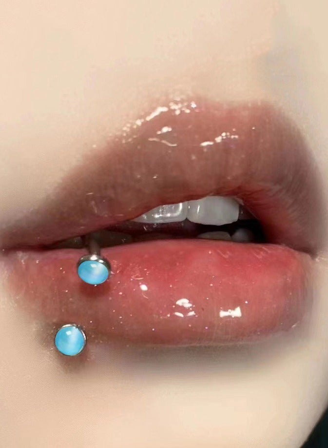 خاتم أنف وشفاه من التيتانيوم على شكل حرف U مرصع بالزركون - مقاوم للحساسية ومثالي للبشرة الحساسة