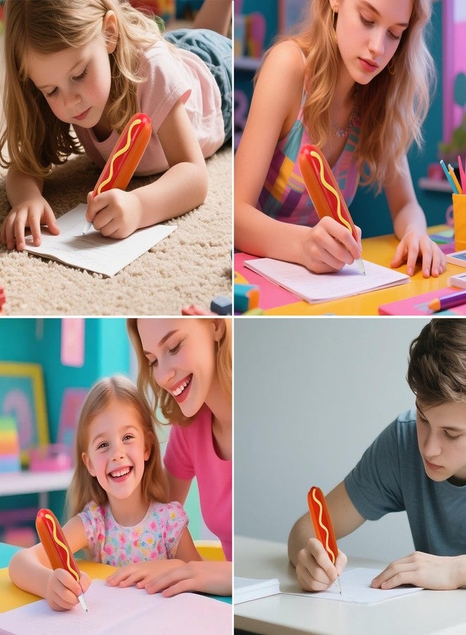 YOBRO Hotdog Writing Pen-Bouncy PU Novelty Writing Pen, Fun Food-Shaped Office & School Supplies, Cute Gag Gift for Friends,Back to School - Image 5