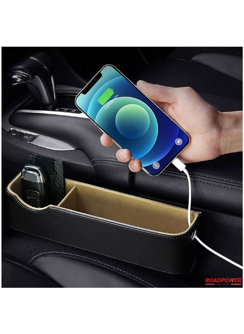 Car Seat Gap Filling Organizer Car Crevice Storage Box PU Leather Car Front Seat Pockets Interior Accessories for Smartphone Part Wallet Key 2pce Black - pzsku/Z0FE20513262D44D65FDBZ/45/_/1691578925/9e572e19-69c3-408b-a488-cc2504445403