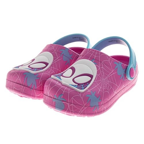 Josmo Spider-Gwen Girls Pink Clogs Waterproof Slip-On Garden & Water Sandal with Backstrap -Pink/Blue Size 11-12 Little Kid - Image 5