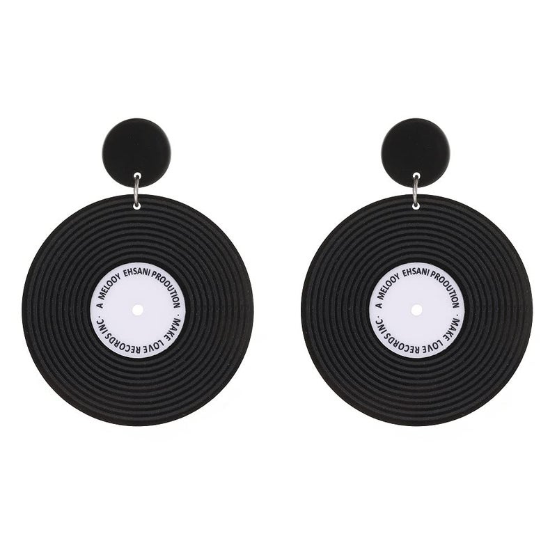 MIAIULIA Vinyl Record Earrings 1950's/80's Retro Music Earrings DJ Earrings Jewelry (Vinyl Record Large) - Image 1