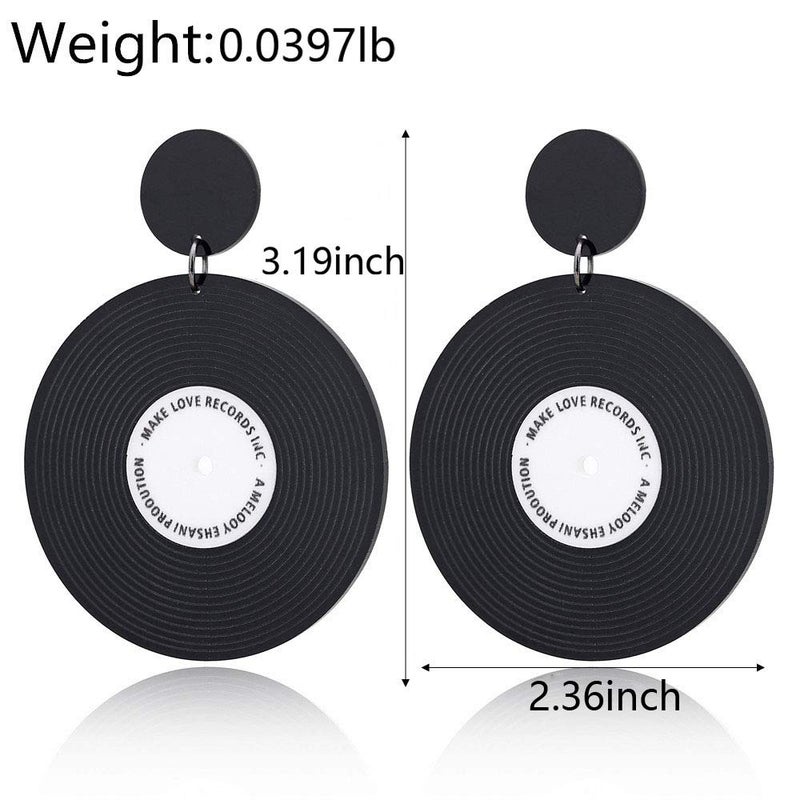 MIAIULIA Vinyl Record Earrings 1950's/80's Retro Music Earrings DJ Earrings Jewelry (Vinyl Record Large) - Image 2