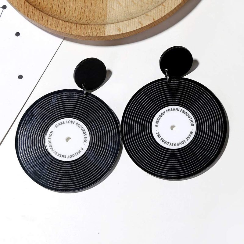 MIAIULIA Vinyl Record Earrings 1950's/80's Retro Music Earrings DJ Earrings Jewelry (Vinyl Record Large) - Image 4