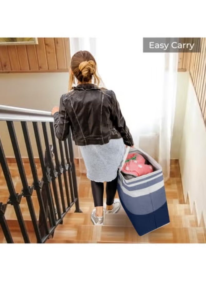 2-Pack Laundry Basket 75L, Waterproof, Freestanding Large Laundry Hamper, Collapsible Tall with Easy Carry Handles for Clothes Room Bedroom Bathroom Dorm - Image 4