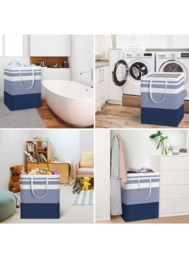 2-Pack Laundry Basket 75L, Waterproof, Freestanding Large Laundry Hamper, Collapsible Tall with Easy Carry Handles for Clothes Room Bedroom Bathroom Dorm - Image 3