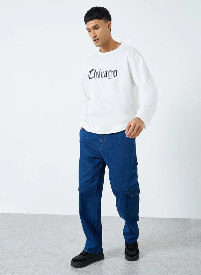 تايك تو سويت شيرت مطبع بطبعة جرافيك