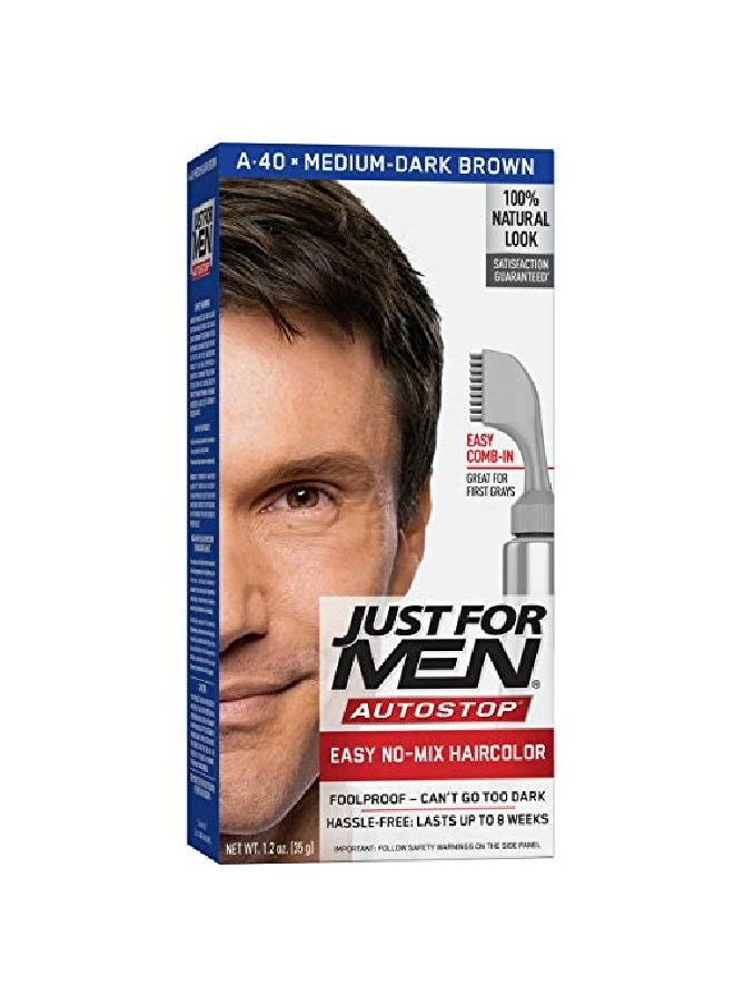 Just For Men صبغة شعر أوتو ستوب للرجال بني غامق متوسط  - Image 2