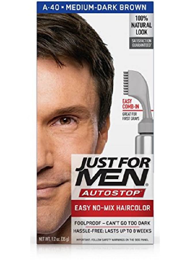 Just For Men صبغة شعر أوتو ستوب للرجال بني غامق متوسط  - Image 3