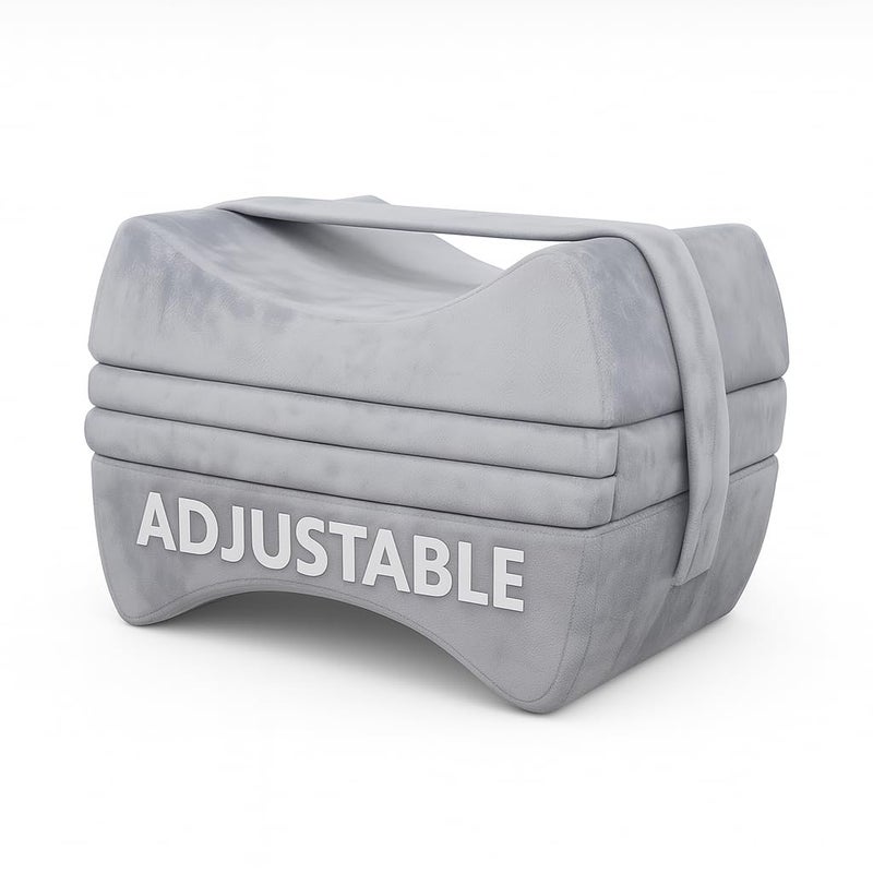 Flexicomfort Thick Knee Pillow for Side Sleepers - Adjustable Memory Foam for Custom Comfort - Designed for Supportive Sleep Posture - Includes Removable Layers for Thickness Customization - Large - Image 1