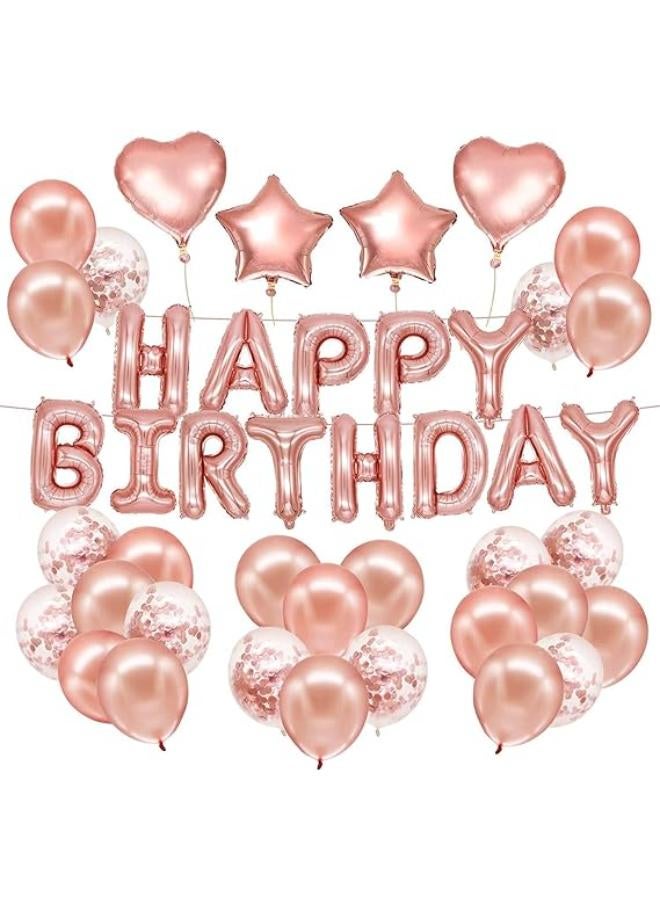 Secret 70pcs Rose Gold Birthday Party Balloons Decorations - Image 1