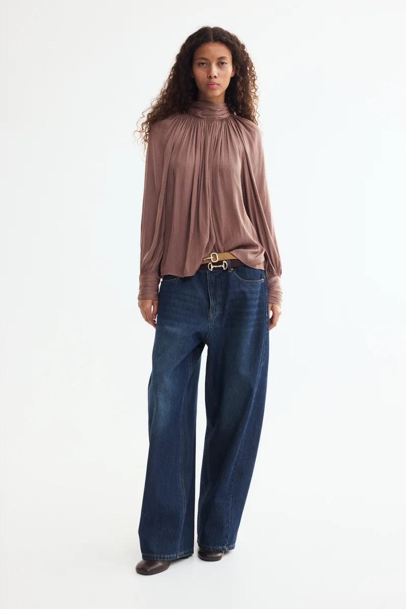 H&M  Balloon-sleeved blouse for Women | Best Price UAE