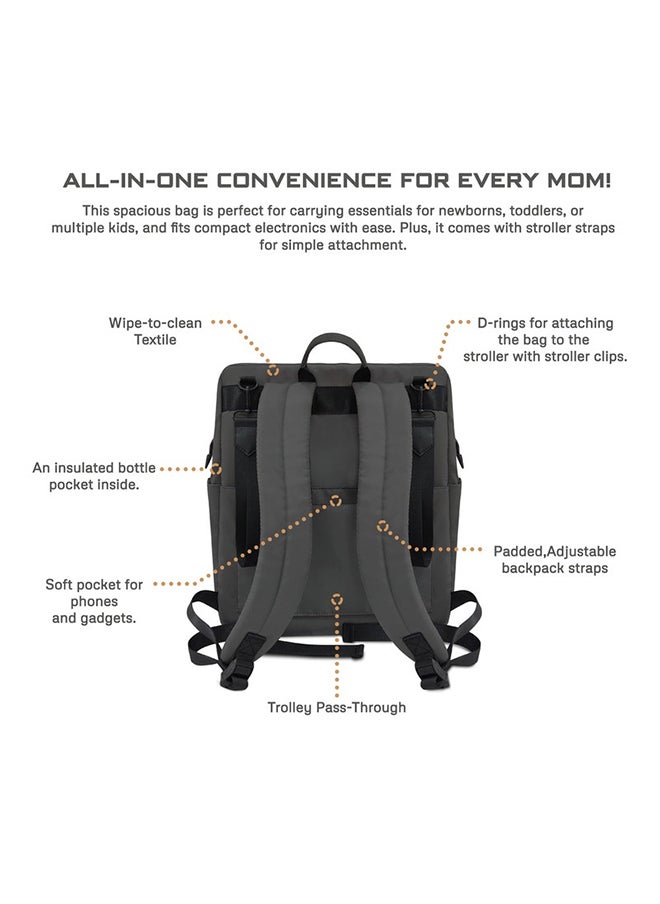neobreez RILO Multi-function Waterproof Baby Toddler Diaper Bag|Nappy Changing Travel Backpack For Mom/Dad|Large Capacity|Wet Dry Bag, Organizer Pouches|Trolley Sleeve|Insulated Pockets|No Formaldehyde  - Image 3