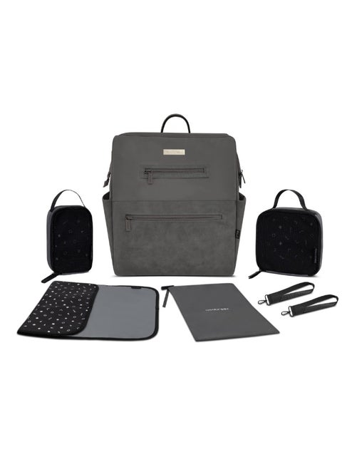 RILO Multifunction Waterproof Diaper Bag for Baby&Toddler|7-Pcs Set W/Changing Mat, Wet Bag, Pouches|Large-Capacity Travel Backpack for Mom&Dad with Trolley Sleeve|Diaper Tote Bag