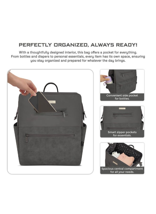 RILO Multifunction Waterproof Diaper Bag for Baby&Toddler|7-Pcs Set W/Changing Mat, Wet Bag, Pouches|Large-Capacity Travel Backpack for Mom&Dad with Trolley Sleeve|Diaper Tote Bag