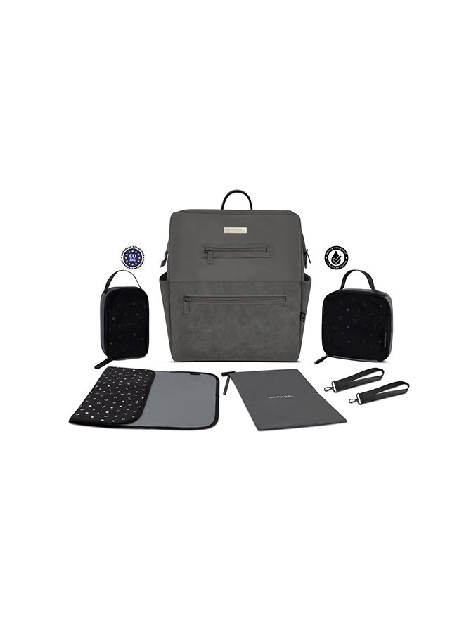 نيوبريز حقيبة حفاضات مقاومة للماء متعددة الوظائف من ريلو للأطفال الصغار - طقم  قطع مع مرتبة تغيير وحقيبة مبللة وجيوب - حقيبة ظهر سفر كبيرة السعة للأم والأب مع جيب عربة - حقيبة حفاضات - Image 5