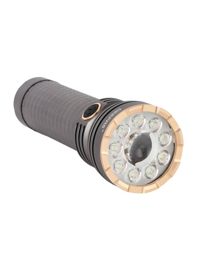 GEEPAS Multifunctional Flashlight 60 W | High Power LEDs, 5000 Lumens, Dual Lighting Modes | Type-C Fast Charging, Compact and Portable Design | Perfect for Indoor and Outdoor Use |  GFL51099 Grey  - Image 5