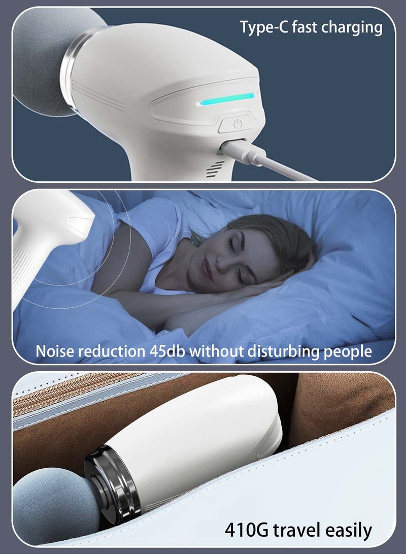 EqiEch Mini Powerful Fascial Gun Deep Tissue Percussive Muscle Back Head Massager For Pain Relief With 6 Massage Heads 6 Massage Speeds  - Image 4